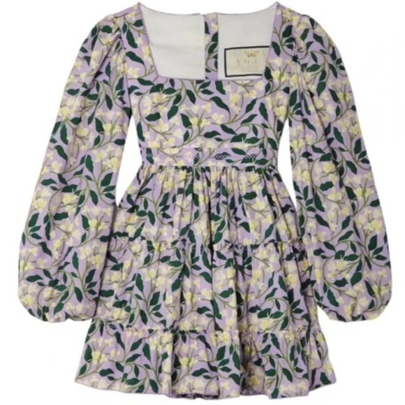 NWOT FANCY FLOWER LILAC SHORT DRESS - Picture 2 of 2